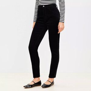 Loft Black Curvy High Waisted Corduroy Skinny Pants, New Without Tags, size 12